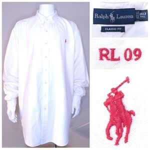 POLO RALPH LAUREN Long Sleeve Button Up 3XLT RL 09 XXXL 3XL BIG & TALL MENS 2009